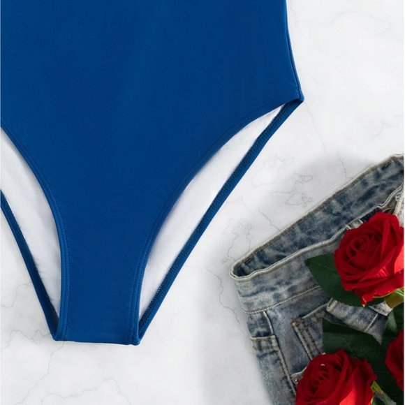 Sequin Halter One Piece Swimsuit Bathing Suit - Picture 6 of 7